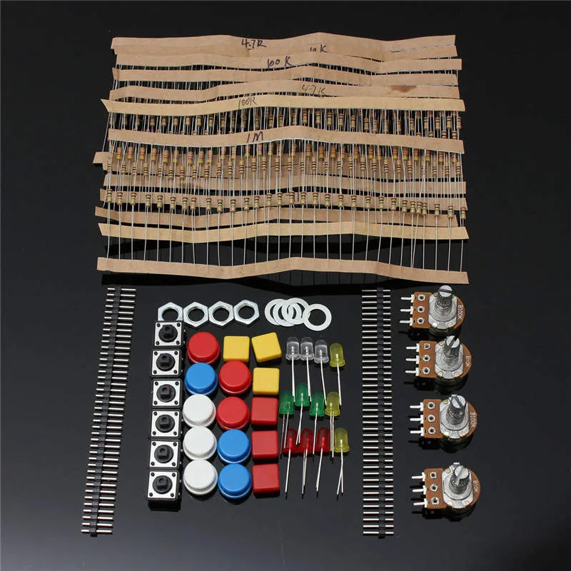 Electronic-Parts-Pack-KIT-For-ARDUINO-component-Resistors-Switch-Button-HM
