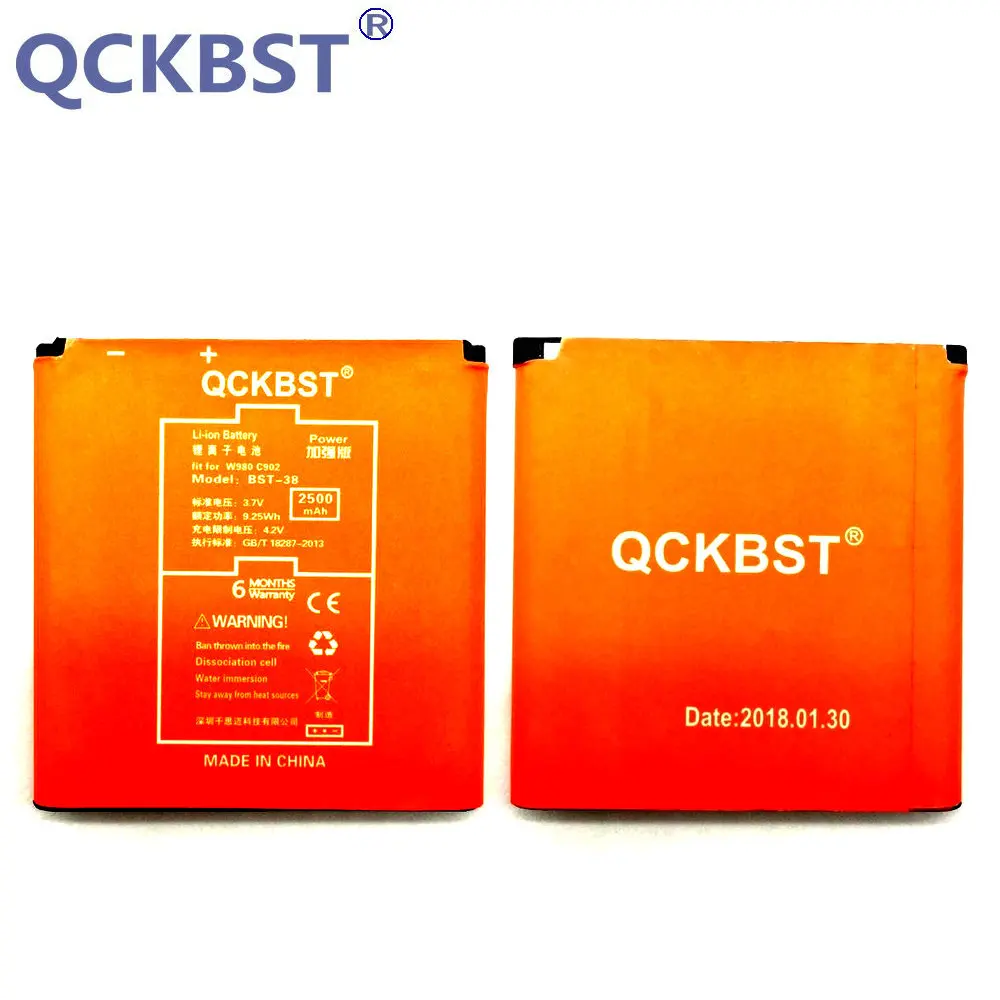 Аккумулятор QCKBST 2500 мАч для Sony K770 K770i K580 K850i K858 R300 R306 S312 S500 T658 W580 W580i C510 C902 C905 C905a|bst-38
