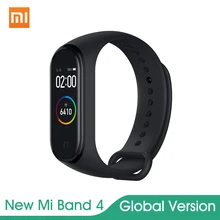 Для Xiaomi Mi Band 4 новейший музыкальный смарт-браслет пульсометр фитнес-трекер AMOLED экран BT 5,0 135 мАч браслет