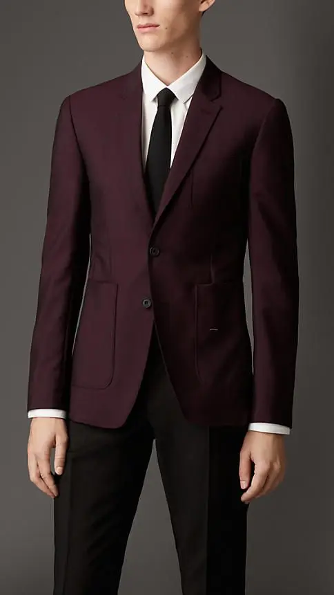 Newest Burgundy Blazer Black Pants 2 