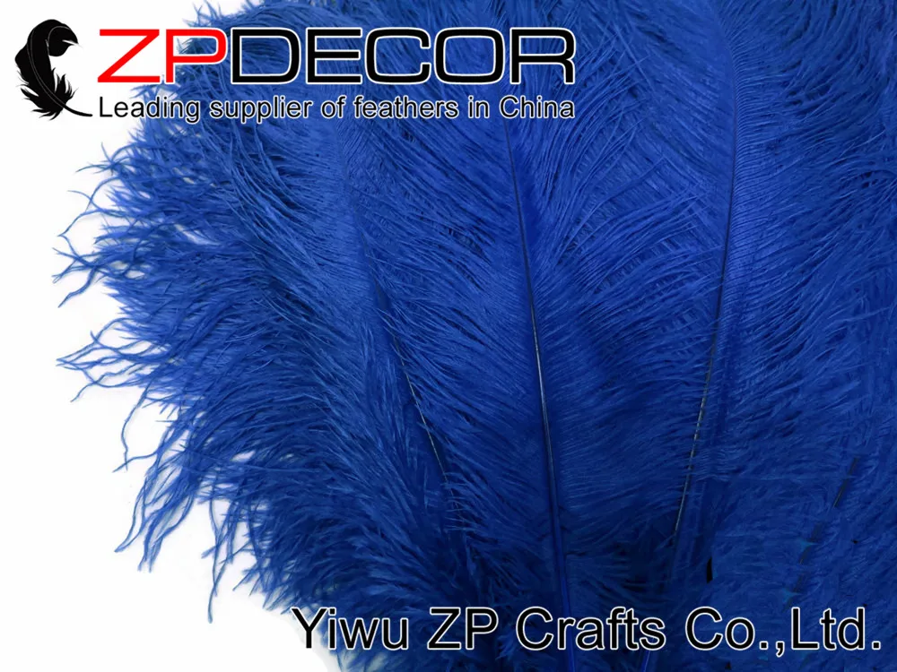 Blue Ostrich Wing Feathers, 1 2 lb - 9-13  ROYAL BLUE Ostrich Drab Wholesale Feathers (Bulk)2