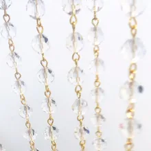 10 метров 10 мм Хрустальный шар бусины цепь+ золотые соединители стеклянные пряди гирлянды для свадебной вечеринки цепи питания Рождественская елка DIY
