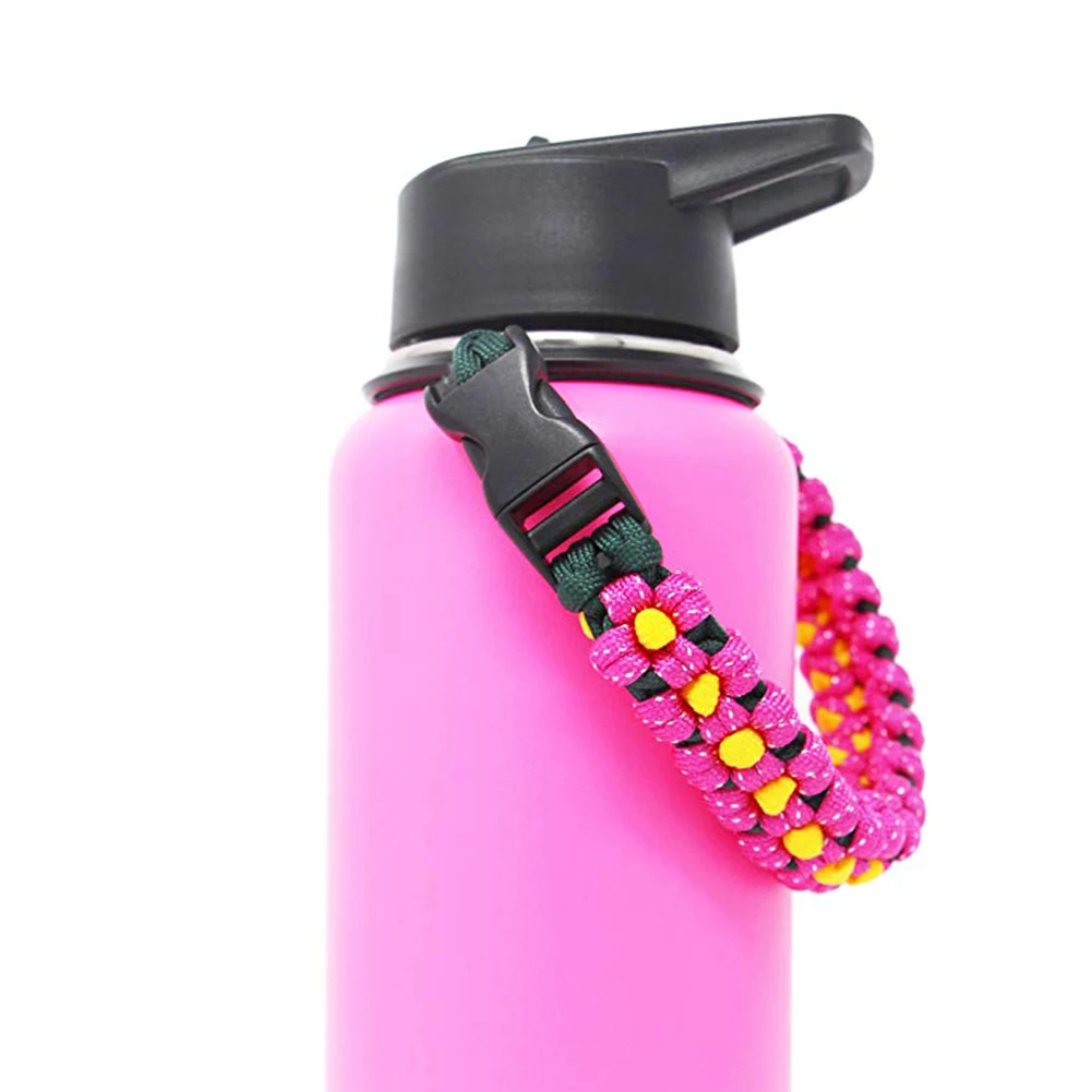 

With Ring Paracord Handle Strap Braided Hiking Travel Accessories Cup Holder Fits Wide Mouth Water Bottle 7 Core For Hydro Flask