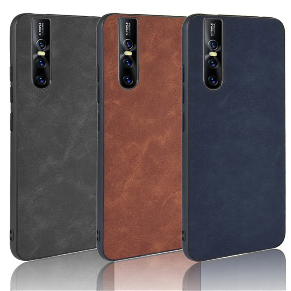 For Vivo V15 Pro Case 6.39 inch Luxury PU Leather Hard Back Cover Shockproof Case For BBK vivo V15Pro Full Protective Phone Case