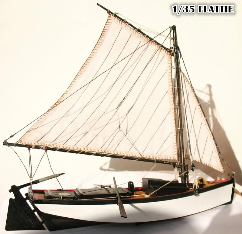 

LOVE MODEL Free shipping Classic wooden sail boat model scale 1/35 "FLATTIE" finshing boat model