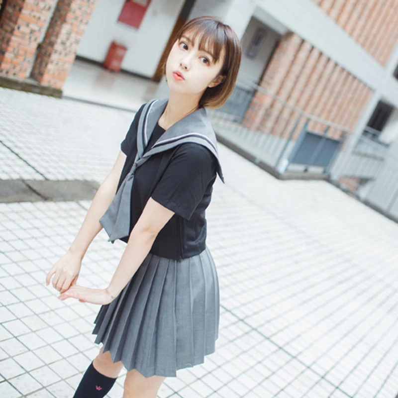 UPHYD Мода школьный класс форма моряка для косплэй костюм девочек JK Японская школа карнавальный костюм матроса 3 шт./компл. W90