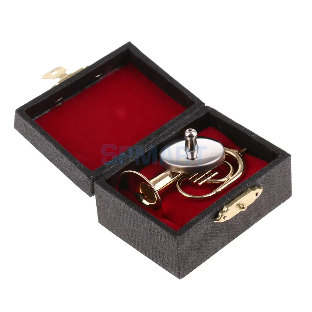 Handmade 1/12 Scale Copper Tuba Model Miniature Musical Instrument for Dolls House Accessory Decor Collectibles Home Display