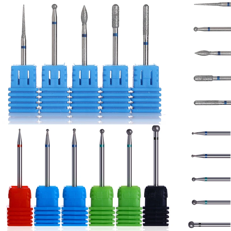 

11 Types Nail Drill Bit Burr Milling Gel Nails Cutter File for Electric Drill Accessories Manicure Nail Art Tool Kit