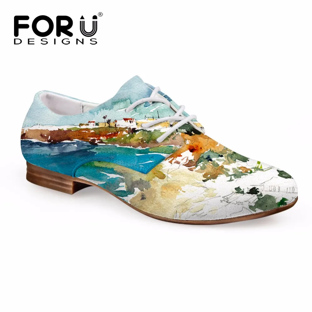 

FORUDESIGNS Hot Sale Autumn Women's Oxfords Shoes 3D Painting Oxford Shoe for Women Student Casual Dress Shoes Chaussure Femme