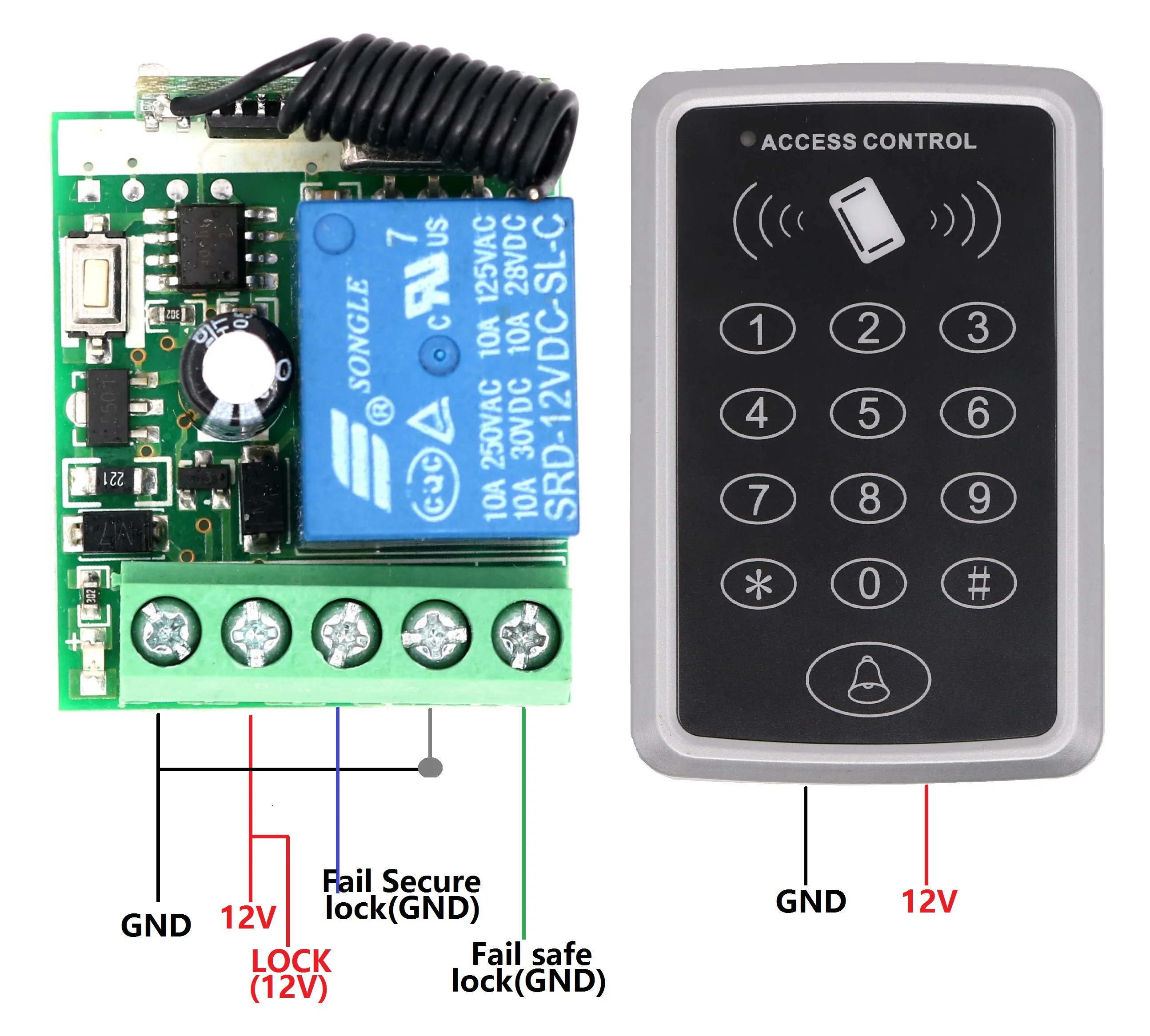 12 В RFID 125 кГц + Беспроводной 315 мГц/433mh + пароль клавиатуры открывания двери для системы контроля доступа с 10 шт. ID брелок