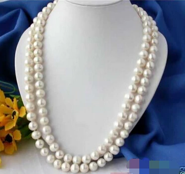 

xiuli 001768 34" 11-12MM ROUND WHITE FRESHWATER CULTURED PEARL NECKLACE