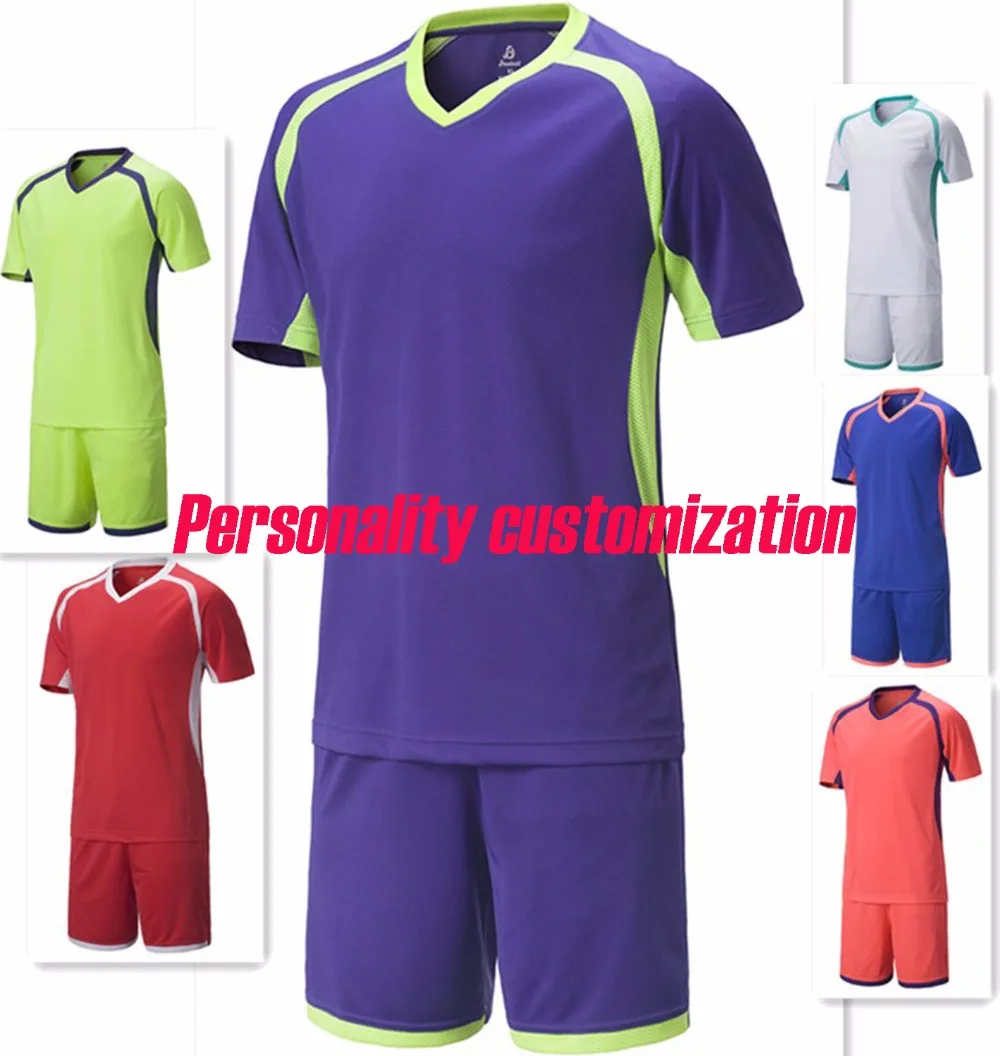 Men blank soccer sets adult plain football jerseys men trainning kits