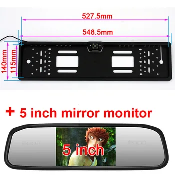 

Universal European Russian License Plate Frame Car Reverse Wide Viewing Angle Parking Rear View Back up Wireless Camera Monitor