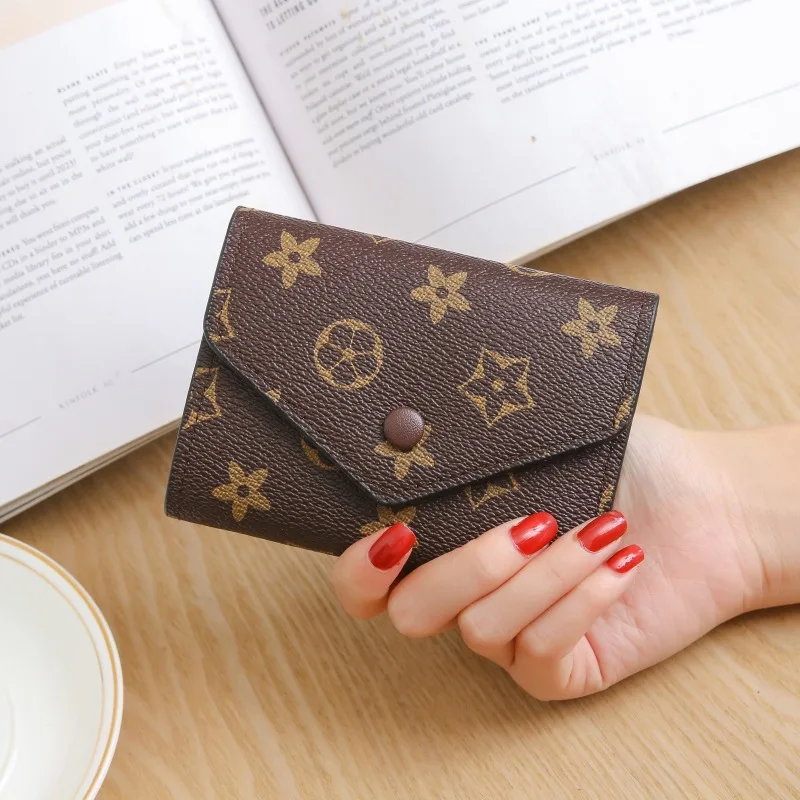 

2019 New Multi-Function Folding Change Card Bag Wallet Fashion Buckle PU Leather Geometric Pattern Women's Card Bag Wallet