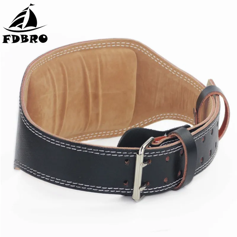 FDBRO Weight Lifting Belt Leather Dumbbell Barbell Belt Gym Fitness