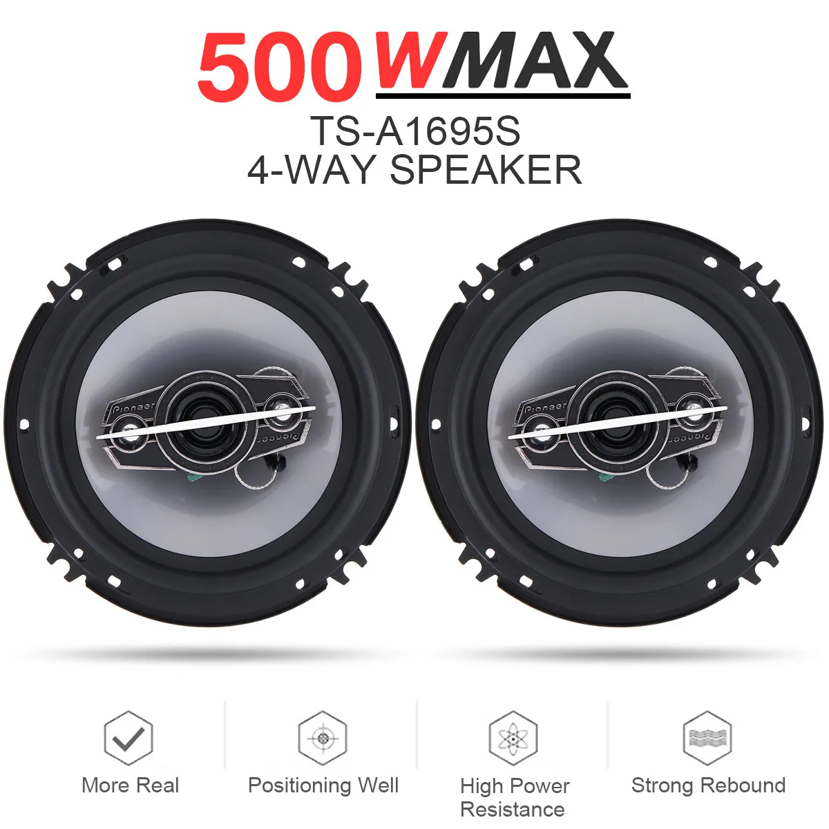 

2pcs 6 Inch 16cm 500W 4 Way Car Coaxial Loudspeaker Auto Music Stereo Full Range Frequency Hifi Loud Speakers
