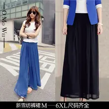 Plus Size M-6XL Women Cotton Elastic waist Wide leg Pants Loose Casual Novelty design Summer Pants Solid Color Capris Trousers
