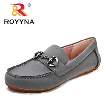 ROYYNA популярный стиль женские водонепроницаемые Мокасины обувь синтетическая женская повседневная обувь для отдыха без застежки обувь с круглым носком женские лоферы обувь на плоской подошве