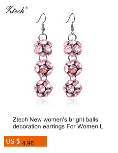 Ztech Pink Color Big Statement Crystal Earrings For Women Brincos Grandes New Arrival Fashionable Rhinestone Drop Earring