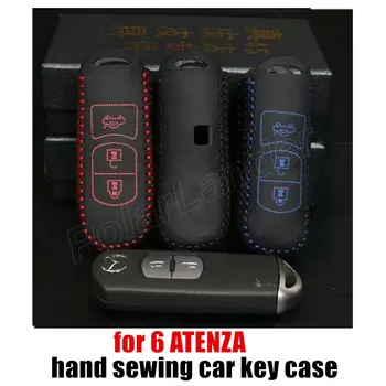 

fashion style High quality genuine leather key cover case fit for MAZDA CX NEW 5 AXELA 6 ATENZA sewing by hand new style