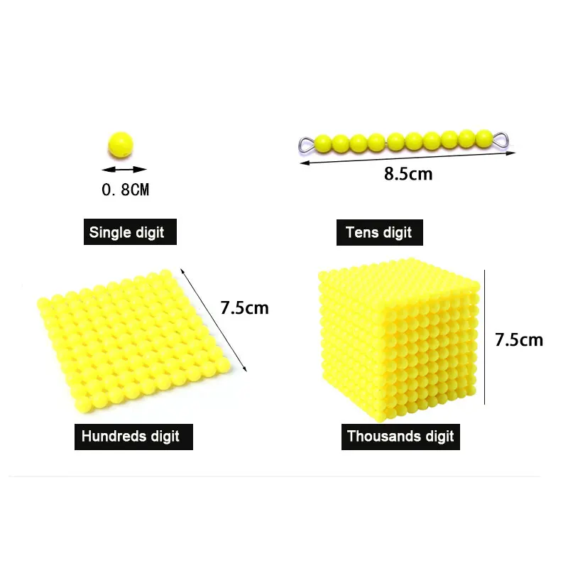 Wooden Montessori Toys Baby Yellow Beads Cube Montessori Beads Learning educational Toys for Toddlers juguetes brinquedos ME2264