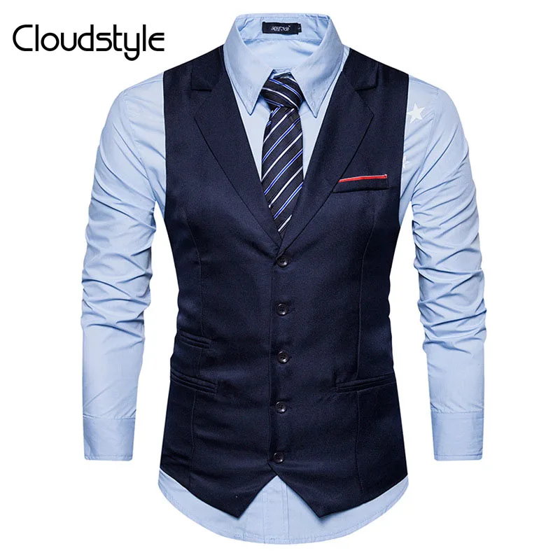 Cloudstyle 2018 Неве моды Для мужчин жилет Мода Slim Fit Однотонная одежда S Вязаные Жилеты