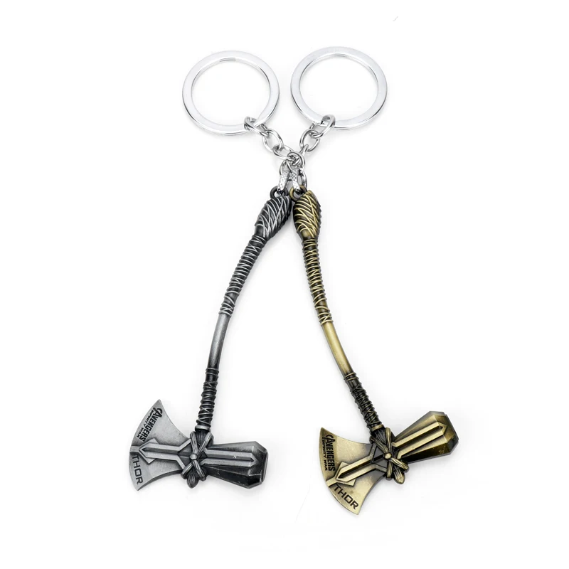 

MQCHUN The Avengers 3 Movie Jewelry Marvel Super Heroes Thor Metal Pendant Keychains Axe Hammer Key Chain Car Bag Keyrings-30