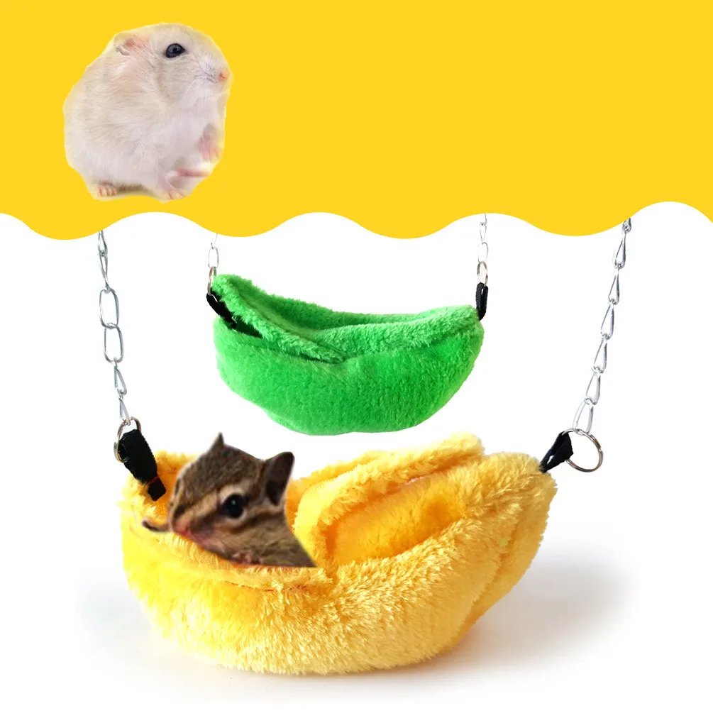 

Hamster Nest Banana Style Hanging Swing Toys Squirrel Chinchilla Bed Cage Sleep Small Animal Hedgehog Cute Soft Warm Hammock
