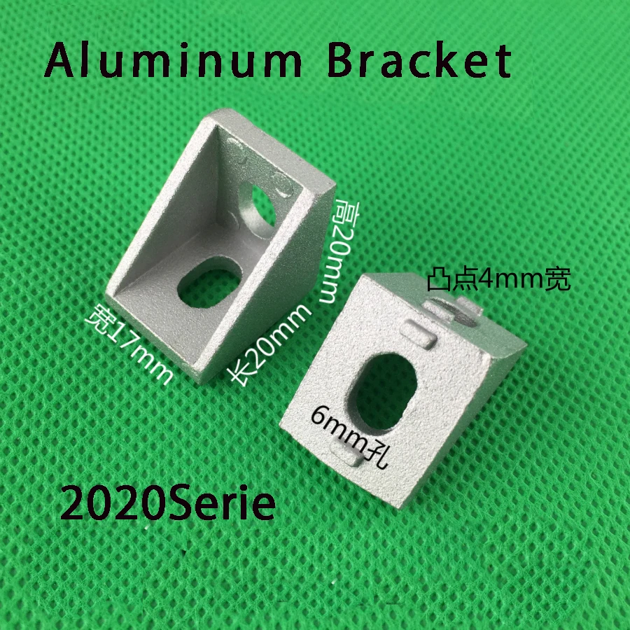 

50pcs 2020 Brackets Corner fitting angle aluminum 20x20 L Connector bracket fastener for 2020 Industrial Aluminum Profile