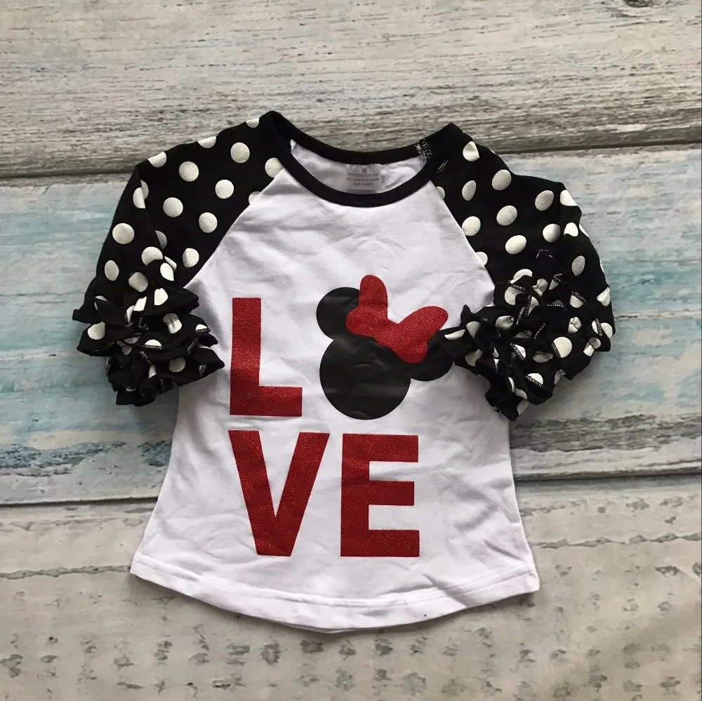 new font b baby b font girls restock three quarter cotton boutique cute top T shirt