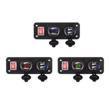 12 В 24 в 4 USB зарядное устройство адаптер светодиодный вольтметр с переключателем панель для автомобиля Лодка Грузовик