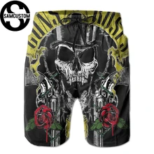 SAMCUSTOM Мужские Пот quick dry ультра легкие дышащие для отдыха дома Шорты "guns n roses 3D печать пляжные шорты