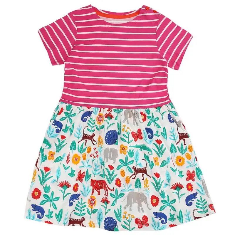 One piece Dress Baby Girls Clothing Striped Animal Floral Short Sleeve