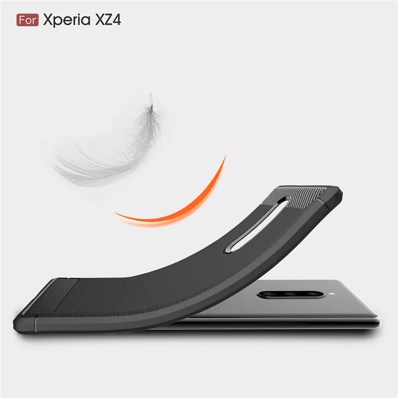 Противоударный чехол для Sony Xperia 1 10 Plus XZ1 XZ2 Compact XA1 XA2 Ultra XZ3 L2 L1 из углеродного