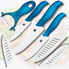 Cuchillo de cerámica 4 ” 5 ” rebanar el cuchillo 6 ” cuchillo cocinero con una de sharp peeler y tres cubierta blanca cuchillos de cocina set caliente venta