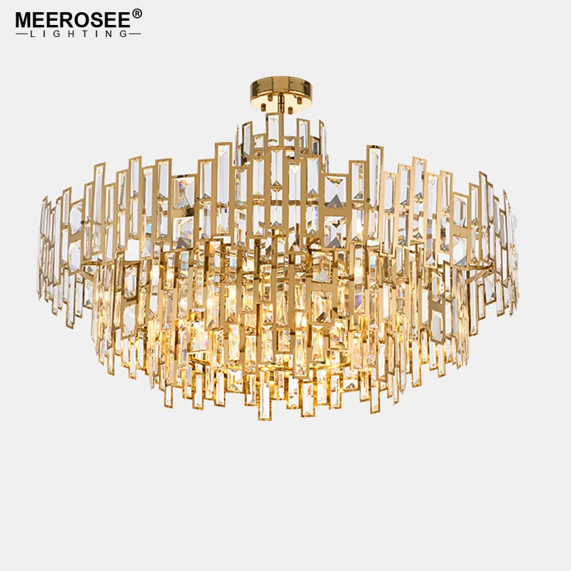 

Luxurious Crystal Chandelier Light Gold Crystal Hanging Lamp for Restaurant Hotel Project Lustres Luminaire Lighting