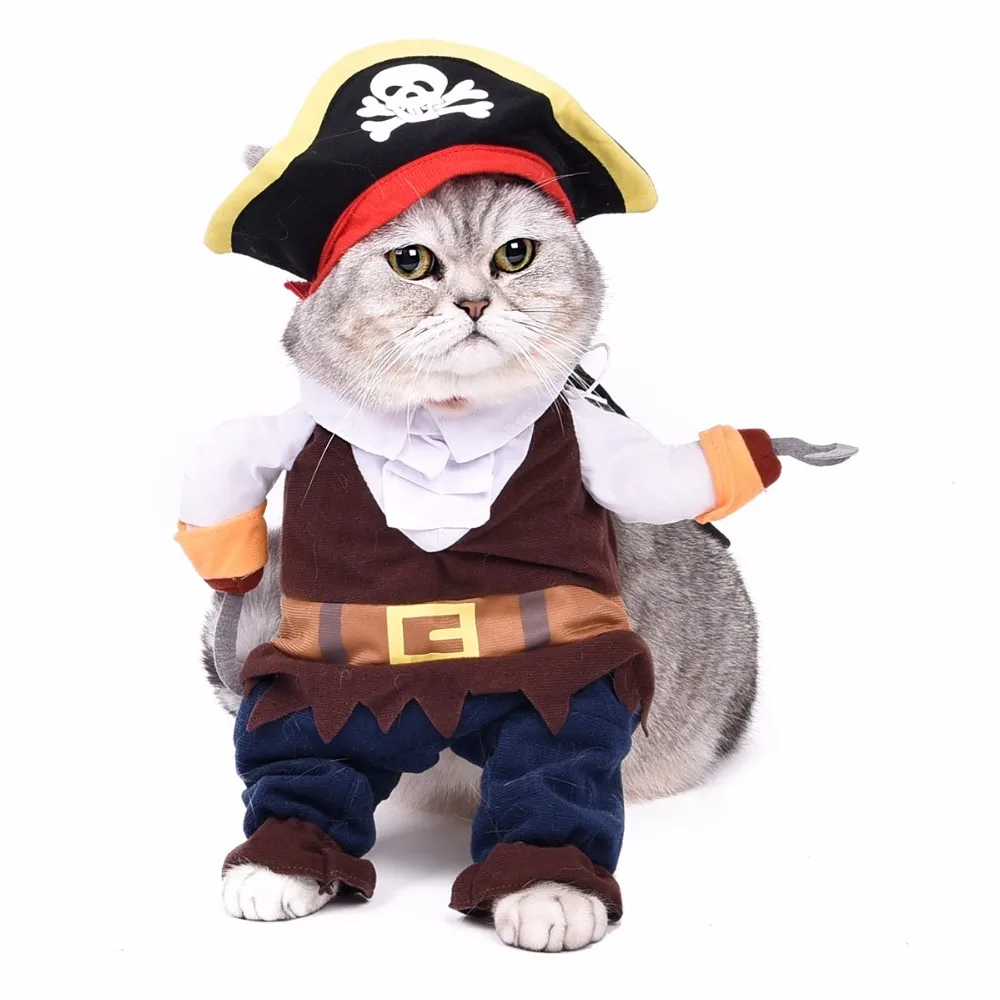 Забавная Одежда для кошек, костюм для питомцев, для игры в щенка, для ролевых игр, милая маленькая собачка, Пираты, одежда для котят, шляпа для собак, одежда для кошек, игрушечный костюм