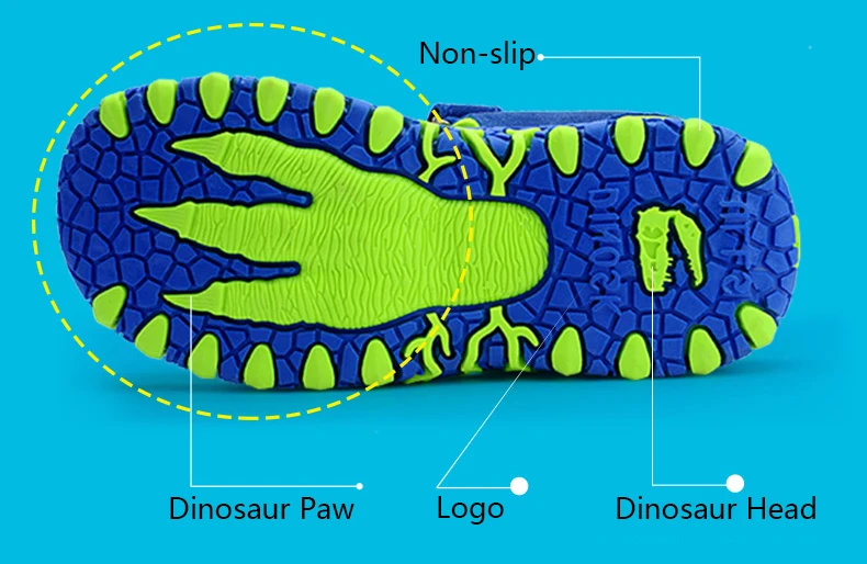 Обувь для мальчиков; коллекция года; летняя Нескользящая детская обувь; нескользящие сандалии для мальчиков; Детские пляжные сандалии; детские сандалии с объемным рисунком динозавра