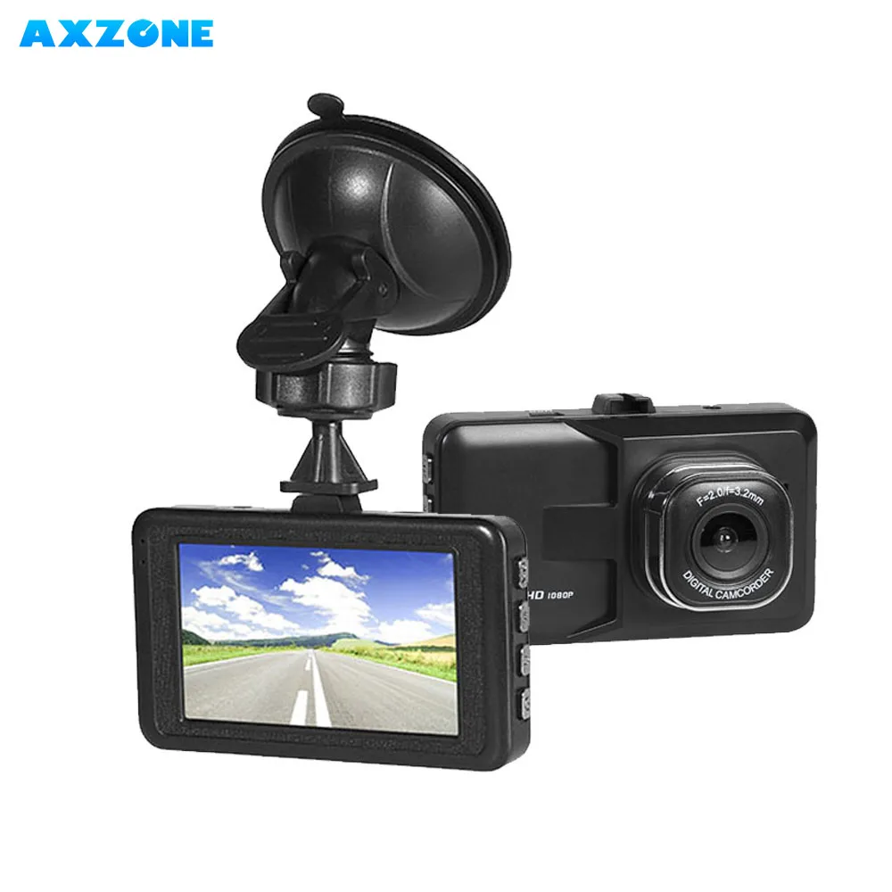 Автомобильная мини камера AXZONE видеорегистратор Full HD 1080P с 3 дюймовым ЖК экраном