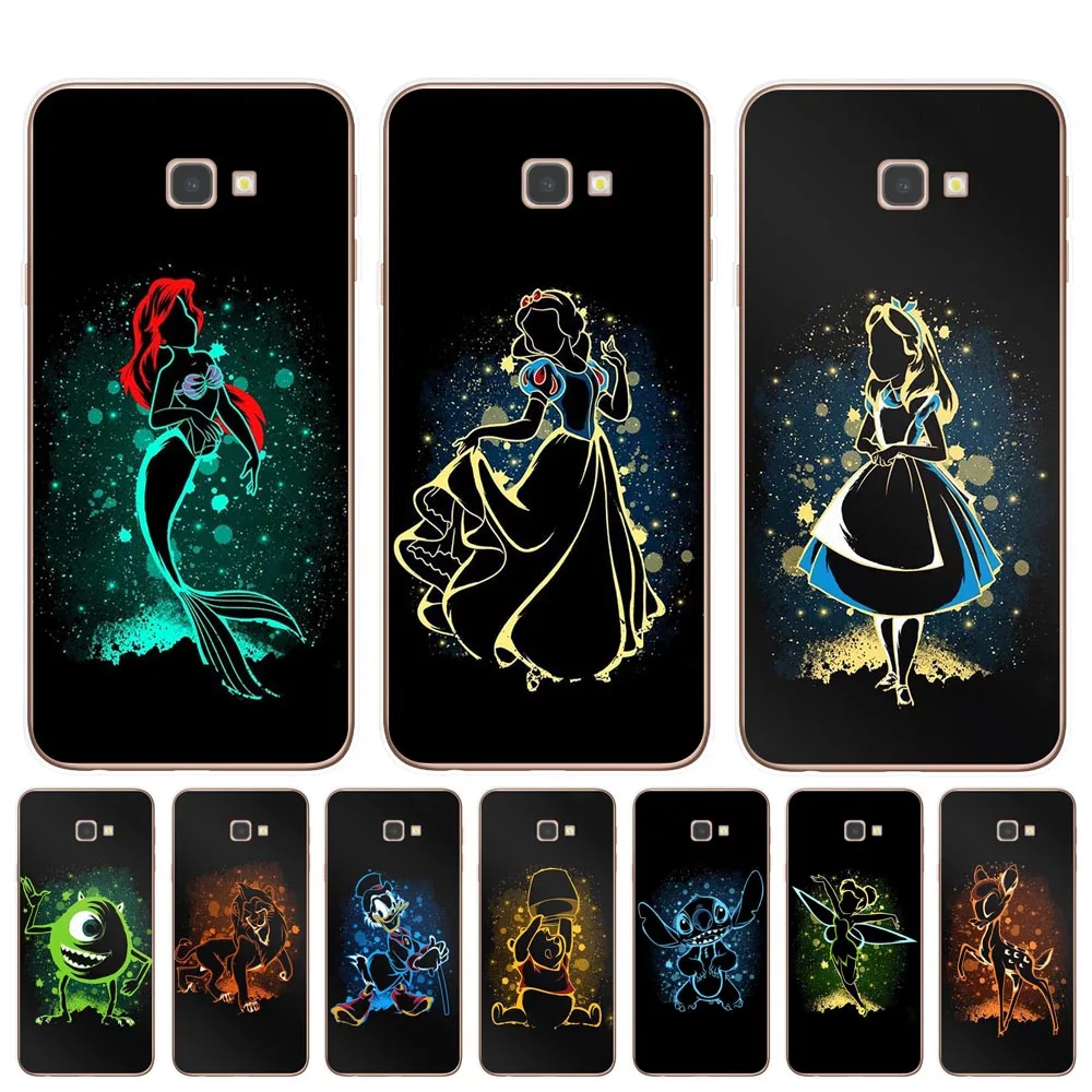 

Cute Snow White Alice Little Mermaid Stitch Bambi Case For Samsung J3 J5 J7 2016 2017 J4 J6 Plus 2018 Note 8 9 10 Pro Cover Capa