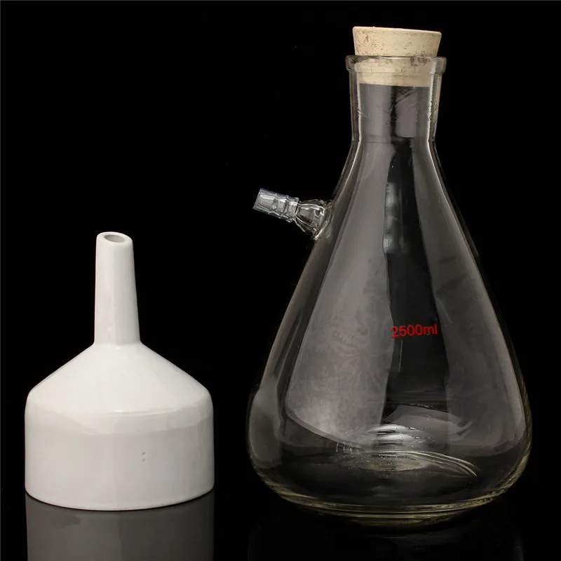 

KICUTE 2500ml Buchner Funnel Apparatus Filteration Kit 120ml Porcelain Buchner Rubber Stopper for Vacuum Suction Lab Supplies