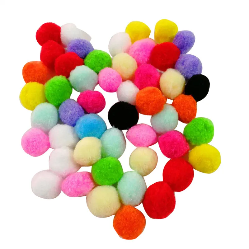 B Colored Plush Ball Dog Cat Bird Pet Toy Plush Ball Toy Ball 50 / 100Pcs Funny kitten entertainment pet toy plush ball A1 - Цвет: B