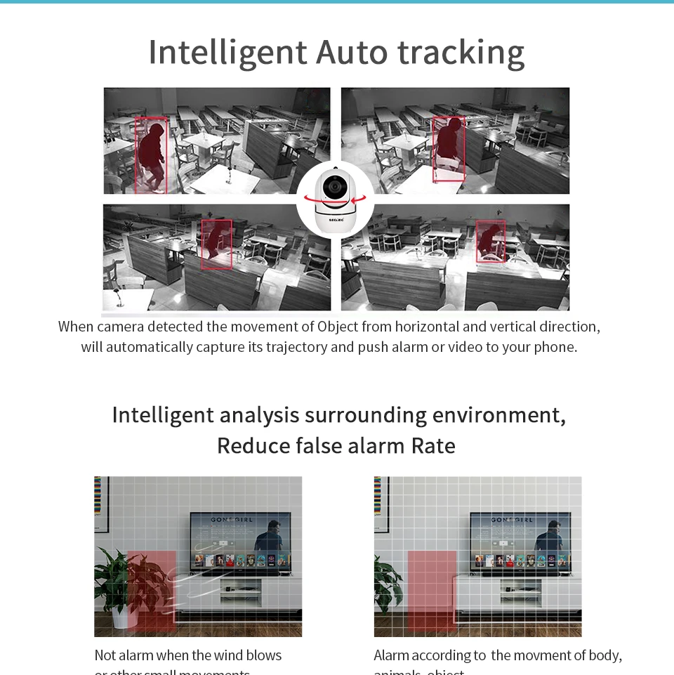 Sectec Wifi камера HD 1080P облачная беспроводная IP камера интеллектуальное автоматическое отслеживание безопасности человека дома CCTV сеть