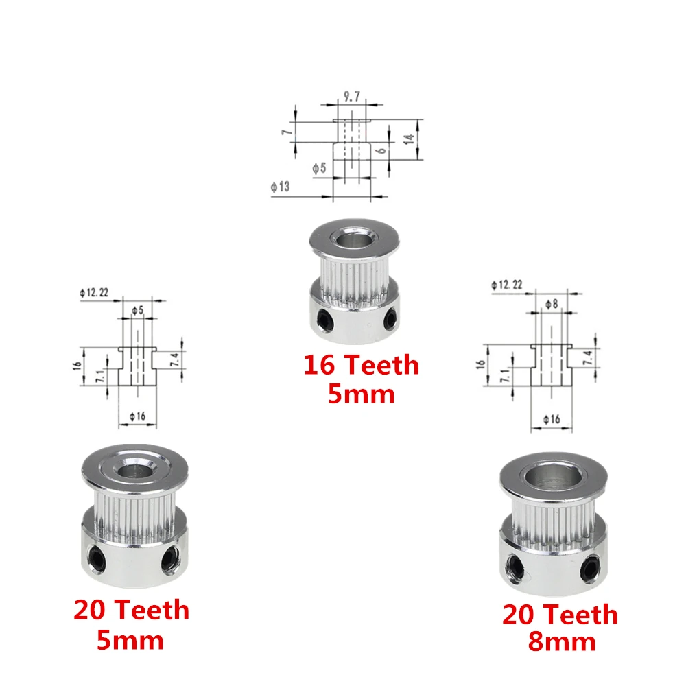 Запчасти для 3D принтера GT2 20 зубьев 16 диаметр 5 мм/8 мм|gt2 20teeth|timing pulley boretiming belt |