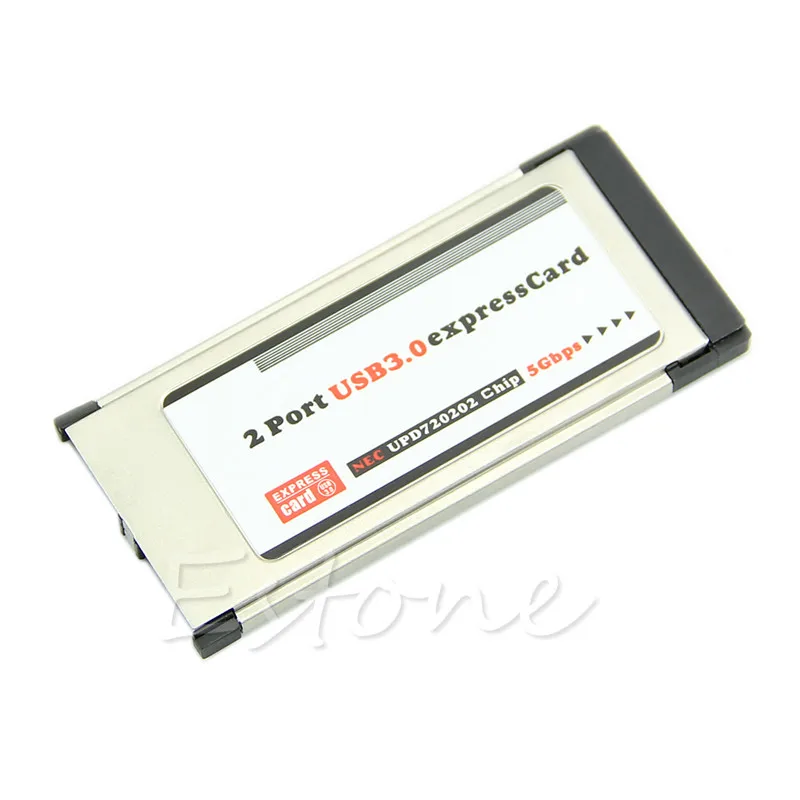 Серебряный высокоскоростной 480 Мбит/с 2 порта USB 3,0 ExpressCard 34 мм/54 мм скрытый адаптер с драйверами CD для ноутбука