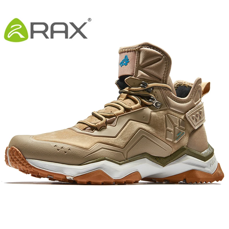 RAX Мужская водонепроницаемая походная обувь, уличная Водонепроницаемая Треккинговая обувь, зимние дышащие походные ботинки, кожаные спортивные кроссовки для мужчин