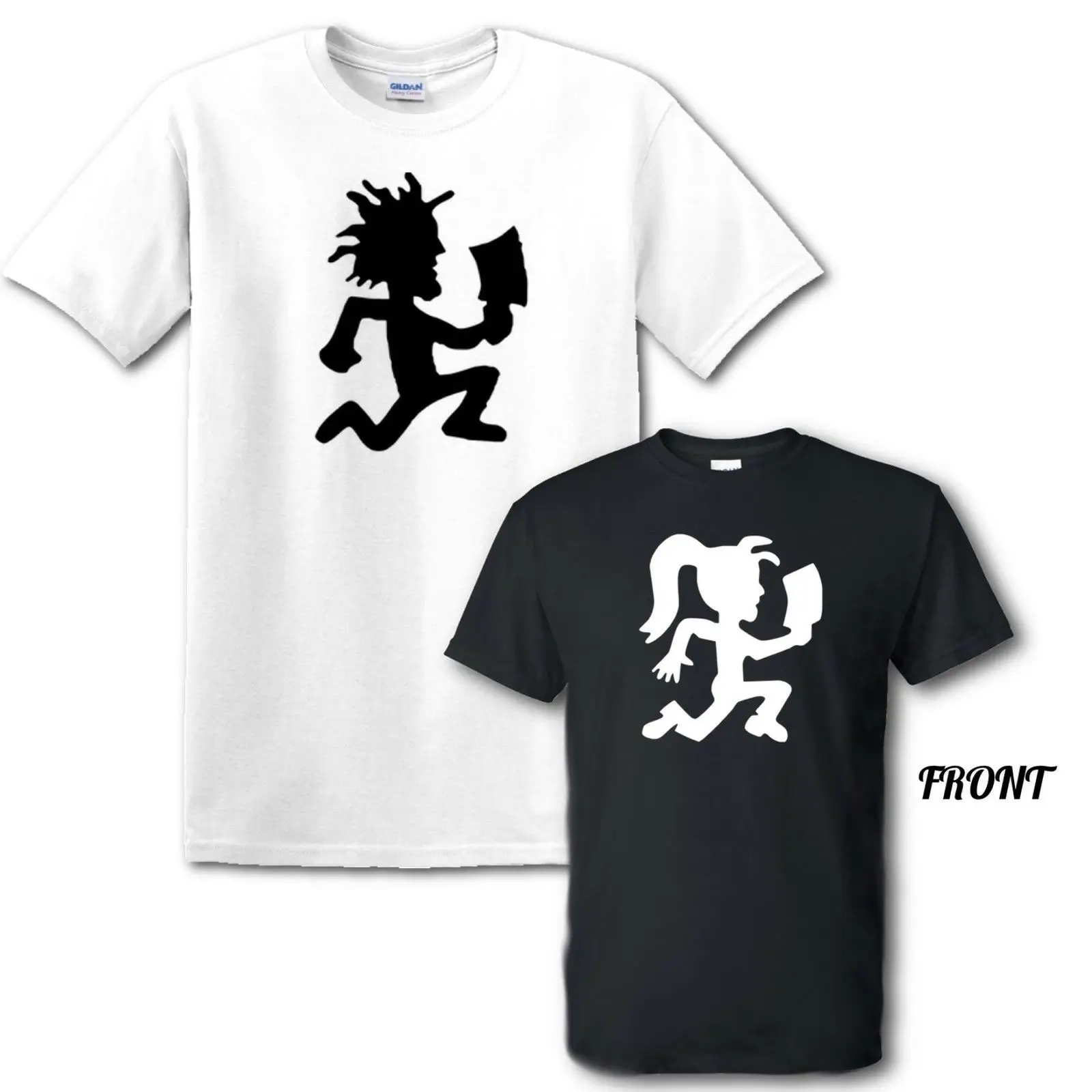 

Black and White Hatchet Guy and Girl Shirts Multiple Sizes and Colors ICP