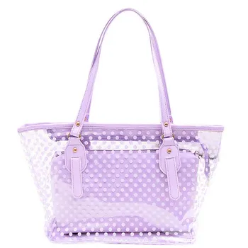 

Large Transparent Tote Shoulder Bags Beach Bag Popular Style Fashion Women Candy Color Totes Clear Transparent Handbag W456