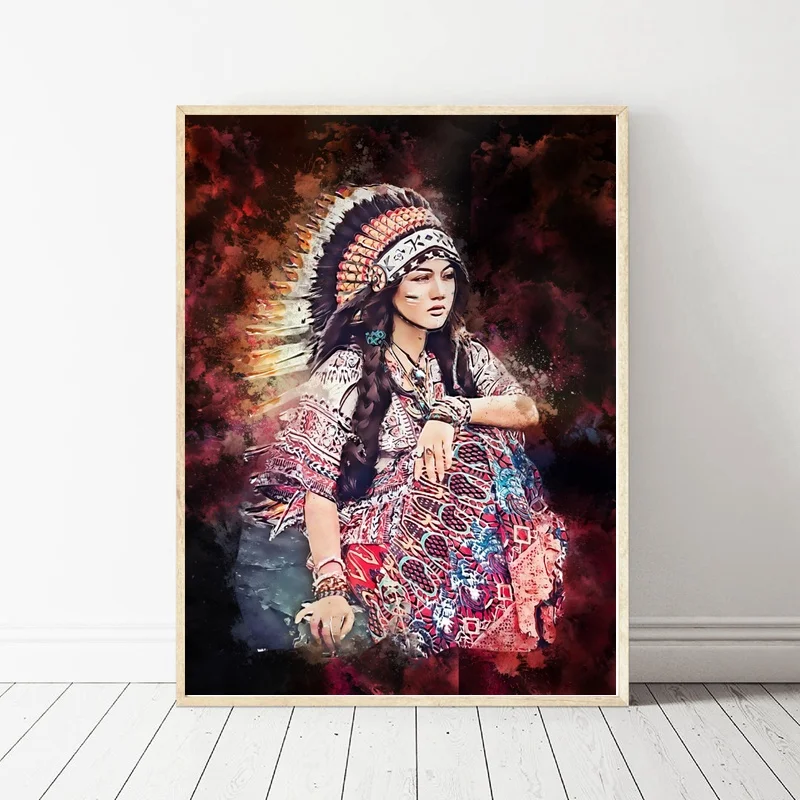 

Indian Girls Modern Home Decor Canvas Painting Art Print Wall Picture