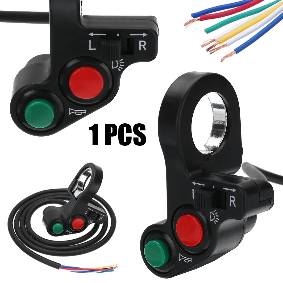 Motorcycle Electrical Switches 3 in 1 Multifunctional Headlight Horn Turn Signal Light Switch For 7/8" Handlebar Dirt Bike